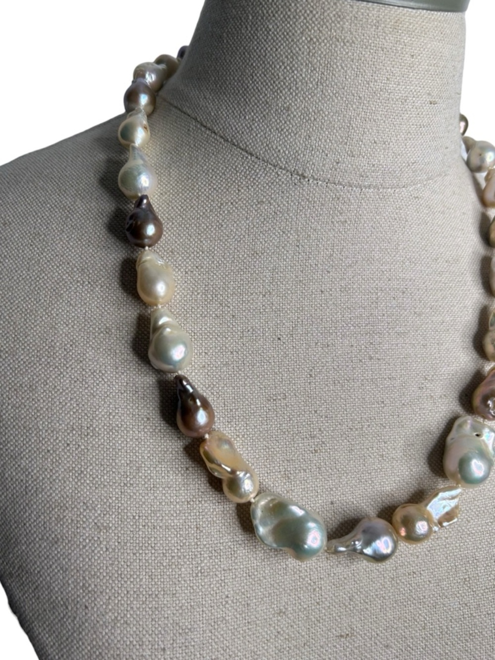 Lucas Lameth LUC 925 CN Sterling Silver Baroque Pearl Chunky Necklace Women’s - Picture 4 of 8